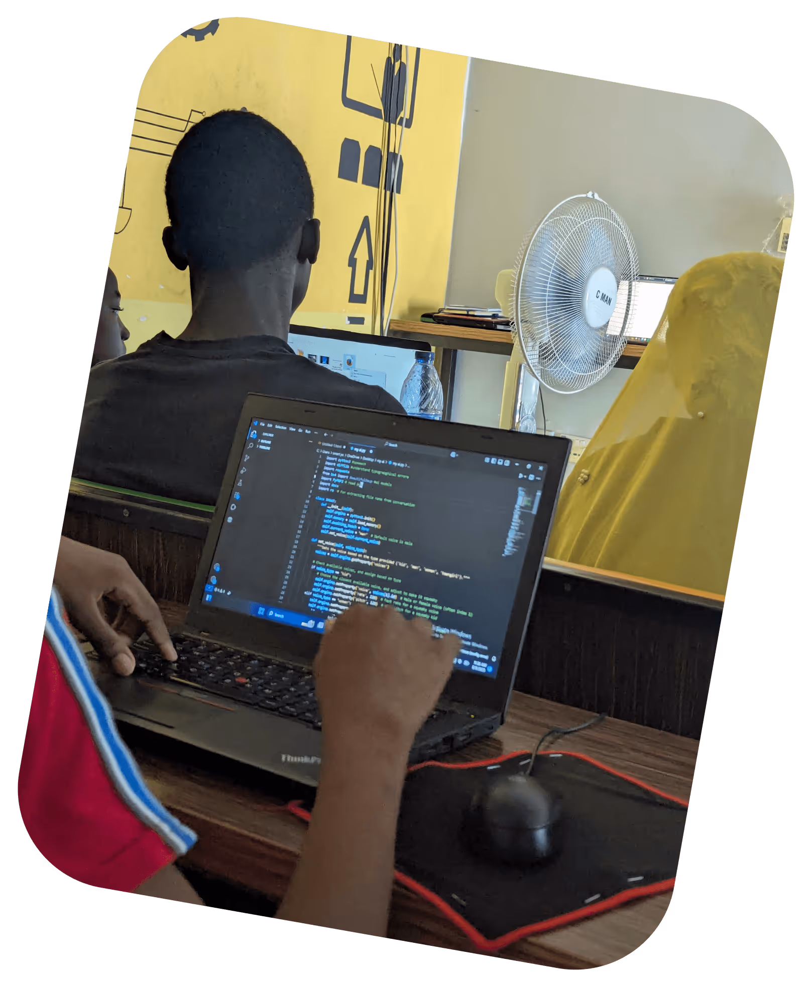 Kids in Tech bootcamp participants showcasing their coding and technology achievements